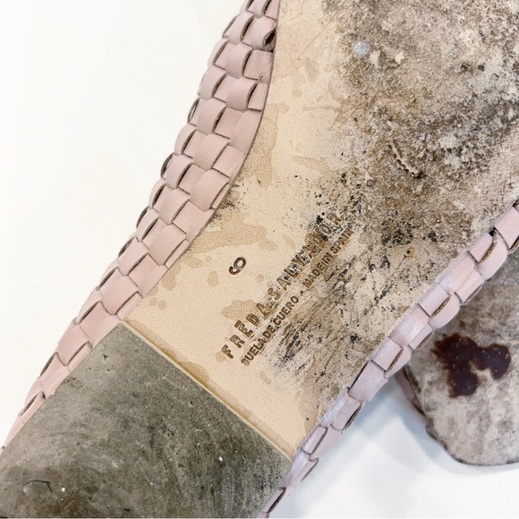 Freda Salvador Jada Square Toe Woven Ballet Flat Size 9 Dusty Pink - Picture 8 of 8